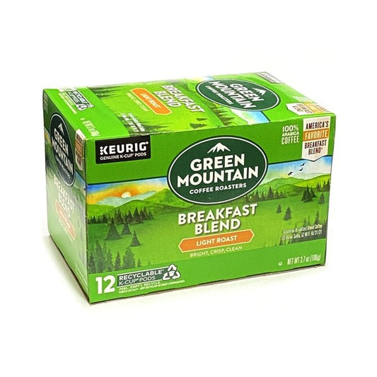 Green Mountain Breakfast Blend Ground Coffee K-Cup Pods - Light Roast (12 Count) - $5 Outlet