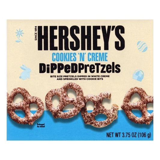 HERSHEY'S Cookies ‘N’ Creme Dipped Pretzels (Net Wt. 3.75 oz.) - $5 Outlet