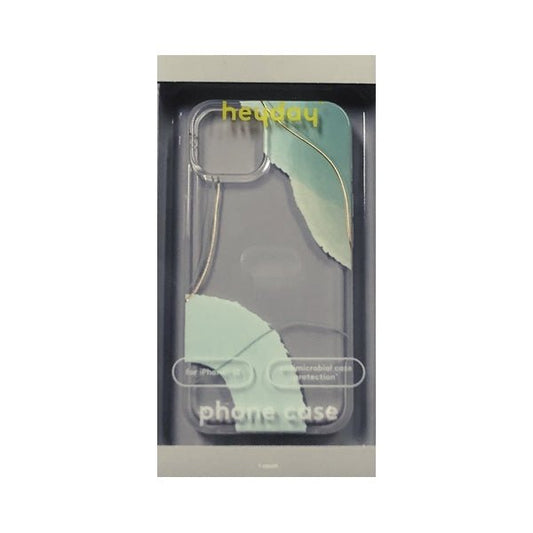 HeyDay iPhone 13 Antimicrobial Hard Shell Case with Rubber Bumpers - Clear/Green Watercolor Abstract (For iPhone 13) - $5 Outlet