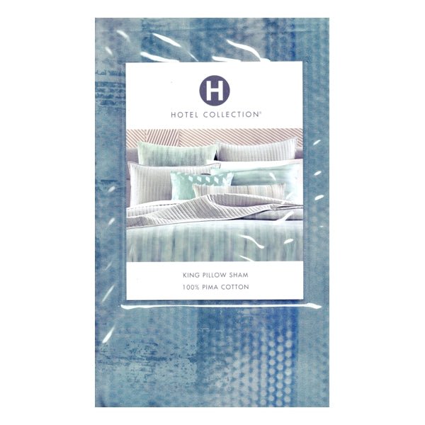 Hotel Collection King Pillow Sham Case - Stencil/Blue Silver (Fits Pillow Size 20" x 36") - Dollar Fanatic