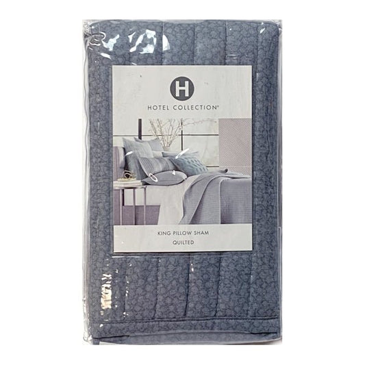 Hotel Collection Stencil King Quilted Pillow Sham Case - Blue Grey (Fits Pillow Size 20" x 36") - Dollar Fanatic