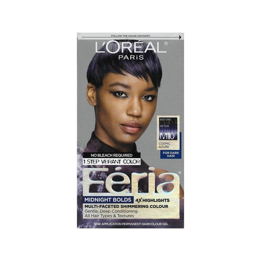 L'Oreal Feria Multi-faceted Midnight Bold Shimmering Hair Color Permanent (M10 Cosmic Azure) - $5 Outlet