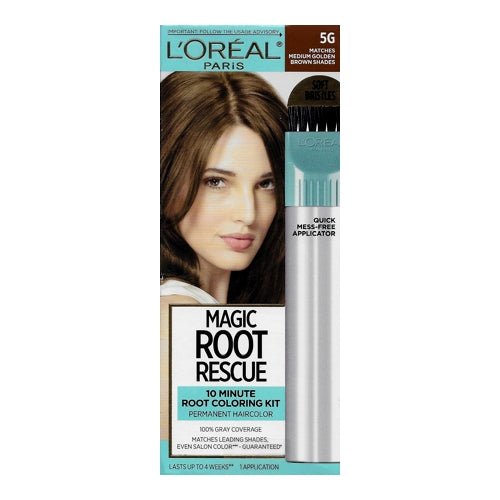 L'Oreal Magic Root Rescue 10-Minute Permanent Root Hair Coloring Kit (Select Color) 100% Gray Coverage - DollarFanatic.com