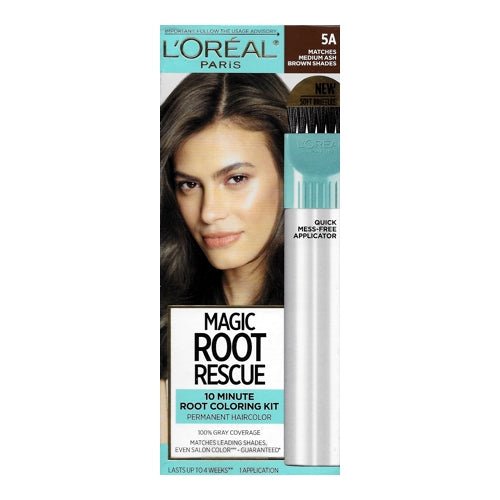 L'Oreal Magic Root Rescue 10-Minute Permanent Root Hair Coloring Kit (Select Color) 100% Gray Coverage - DollarFanatic.com