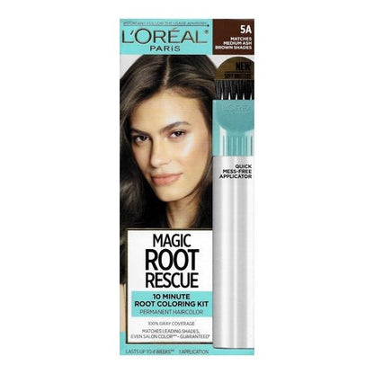 L'Oreal Magic Root Rescue 10-Minute Permanent Root Hair Coloring Kit (Select Color) 100% Gray Coverage - DollarFanatic.com