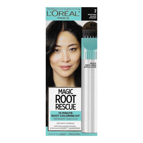 L'Oreal Magic Root Rescue 10-Minute Permanent Root Hair Coloring Kit (Select Color) 100% Gray Coverage - DollarFanatic.com