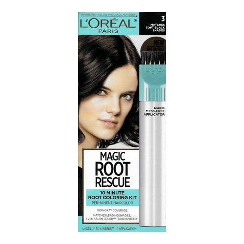 L'Oreal Magic Root Rescue 10-Minute Permanent Root Hair Coloring Kit (Select Color) 100% Gray Coverage - DollarFanatic.com
