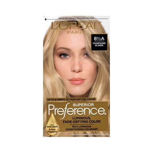 L'Oreal Superior Preference Fade-Defying Color + Shine System Permanent Hair Color Kit (8.5A Champagne Blonde) - $5 Outlet
