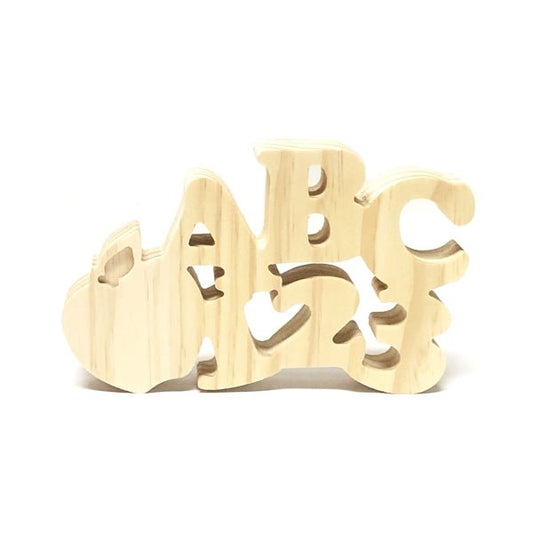 Mondo Llama ABC, 123 Apple Die-Cut Decorative Wood Base Decor (7.5" x 4.25" x 1") - DollarFanatic.com