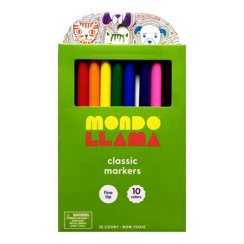 Mondo Llama Classic Colors Fine Line Markers (10 Count) - $5 Outlet
