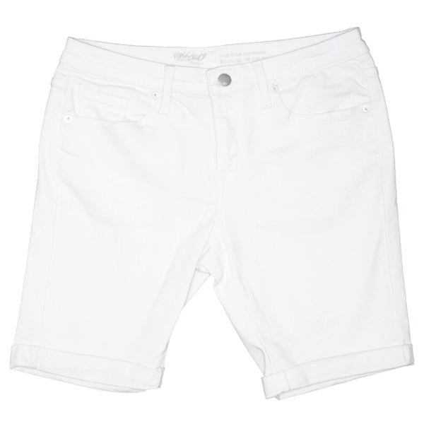 Mossimo White Stretch Denim Jean Shorts Size 18 (Bermuda Mid - Rise) - Dollar Fanatic