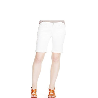 Mossimo White Stretch Denim Jean Shorts Size 18 (Bermuda Mid - Rise) - Dollar Fanatic