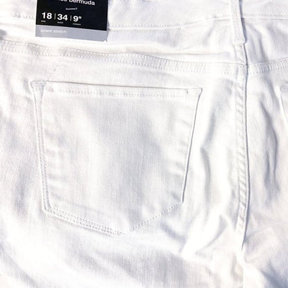 Mossimo White Stretch Denim Jean Shorts Size 18 (Bermuda Mid - Rise) - Dollar Fanatic