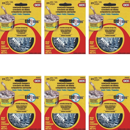 Ook Small Sawtooth Picture Hangers with Nails Tidy Tin - 50652 (25 Sets Pack) - Dollar Fanatic