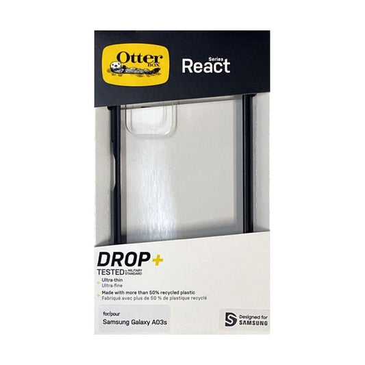 OtterBox Samsung Galaxy A03s React Series Protective Phone Case - Clear/Black Trim (77 - 92405) - Dollar Fanatic