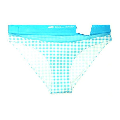 Parade Mid - Rise Mesh Bikini Brief Underwear - Aqua Blue Gingham (Select Size) - Dollar Fanatic