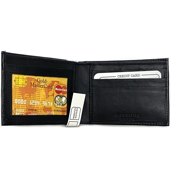Paul Walter Leather Bi-Fold Wallet - Select Color (4.2" x 3.2") - $5 Outlet