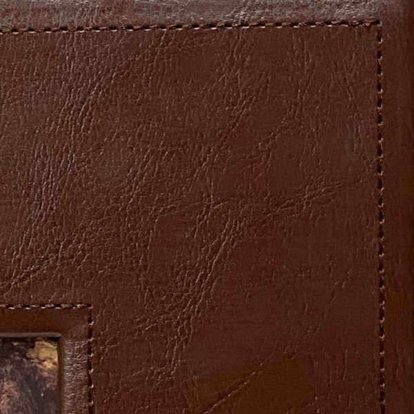 Pinnacle Photo Album Book with Picture Window and Memo Writing Space - Faux Brown Leather Hardcover (9.5" x 8.75", 60 Pages) Holds 4 x 6 Pictures and 5 x 7 Pictures - Dollar Fanatic