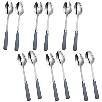 Quid Novi Premium Stainless Steel Salad Fork & Spoon - Corsica Collection (2 - Piece Set) - Dollar Fanatic