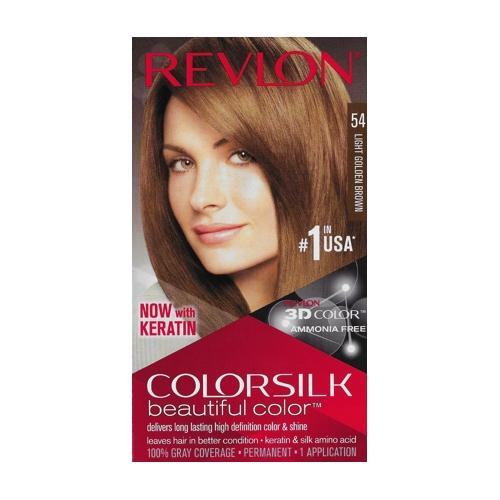 Revlon ColorSilk Beautiful Color Permanent Hair Color (54 Light Golden Brown) 100% Gray Coverage - $5 Outlet