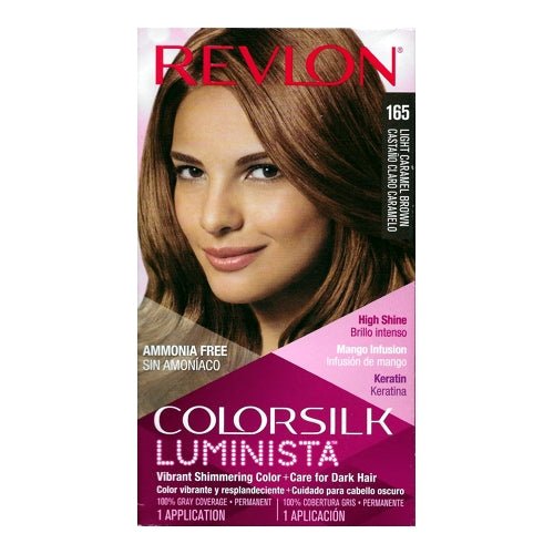 Revlon ColorSilk Luminista Color Permanent Hair Color (165 Light Caramel Brown) Formulated for Dark Hair - $5 Outlet