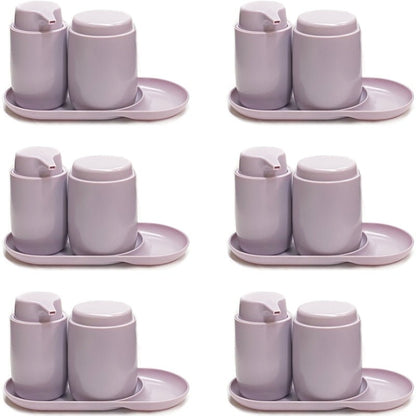 Room Essentials Hand Soap Pump Dispenser/Canister and Tray Bathroom Accessory Set - Matte Lavender (3 - Piece Set) - Dollar Fanatic