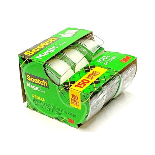 Scotch Magic Tape - 3/4" x 350" each (3 Pack) Invisible Tape, Matte Finish - $5 Outlet