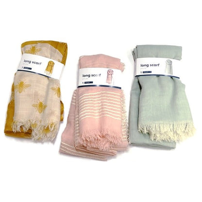 Shanghai Long Fashion Scarf - Select Neutral Color (27" x 70") - DollarFanatic.com