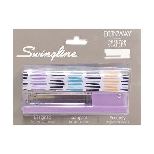 Swingline Desktop Stapler - Runway (Stripes & Lavender) Staples 20 Sheets Securely - $5 Outlet