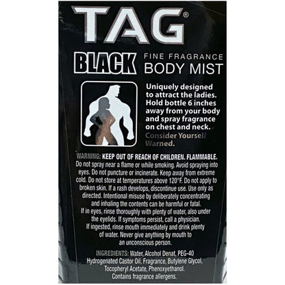 Tag Black Fine Fragrance Body Mist Spray - Midnight (Net 8 fl. oz.) - Dollar Fanatic