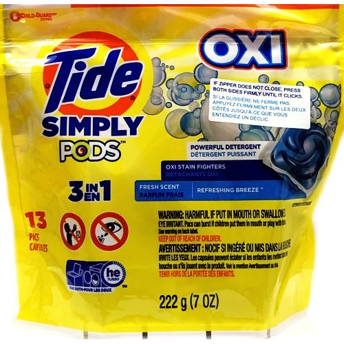 Tide Simply 3-in-1 Laundry Detergent Pods (13 Pack) Refreshing Breeze - $5 Outlet