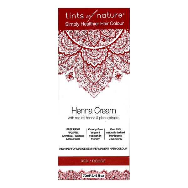 Tint of Nature Henna Cream Rich Conditioning Semi - Permanent Hair Color - Red (Net 2.46 fl. oz.) Vegan, Lasts up to 12 Washes - Dollar Fanatic