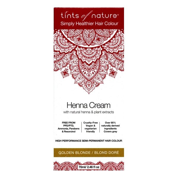 Tints of Nature Henna Cream Rich Conditioning Semi - Permanent Hair Color - Golden Blonde (Net 2.46 fl. oz.) Vegan, Lasts up to 12 Washes - Dollar Fanatic