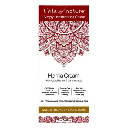 Tints of Nature Henna Cream Rich Conditioning Semi - Permanent Hair Color - Golden Blonde (Net 2.46 fl. oz.) Vegan, Lasts up to 12 Washes - Dollar Fanatic