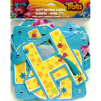 Trolls Happy Birthday Party Banner (6.59 ft.) - DollarFanatic.com