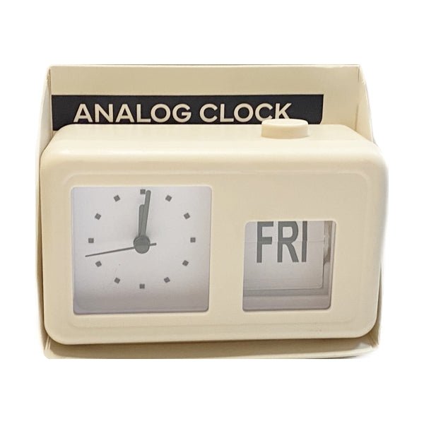 Vivitar Analog Time Clock - Cream (Battery Operated) - Dollar Fanatic