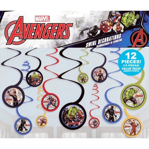 Amscan Avengers Spiral Party Decorations (12-Piece Set) - $5 Outlet