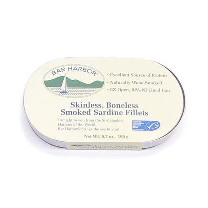 Bar Harbor Skinless Boneless Smoked Sardine Fillets (Net Wt. 6.7 oz.) - DollarFanatic.com