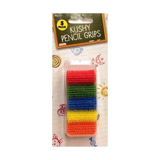 Big Time Colorful Kushy Pencil Grips (5 Pack) Classic or Neon Colors - DollarFanatic.com