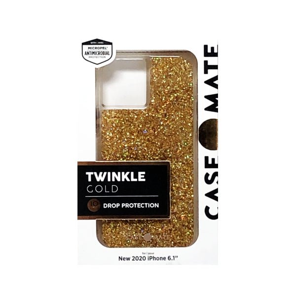 Case-Mate iPhone 12 Twinkle Stardust Protective Phone Case (Gold Metallic Glitter) Also fits iPhone 12 Pro - DollarFanatic.com