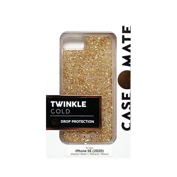 Case-Mate iPhone 8 Twinkle Stardust Protective Phone Case (Gold Metallic Glitter) Also fits iPhone 7, iPhone 6/6s, iPhone SE 2020 - DollarFanatic.com