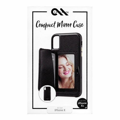 Case-Mate iPhone X Compact Mirror Case Cover (Black) Also fits iPhone Xs - DollarFanatic.com
