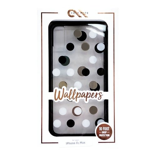 Case-Mate iPhone Xs Max Wallpapers Case Cover (Black/White/Metallic Dots) 10 Foot Drop Protection - DollarFanatic.com