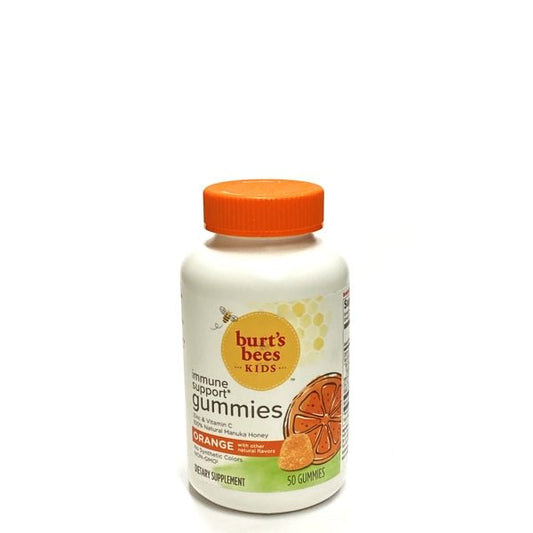 Clearance - Burt's Bees Kids Daily Immune Support Vitamin Gummies with Zinc, Vitamin C, Manuka Honey - Orange (50 Gummies) Best By Date 03/2024 - $5 Outlet