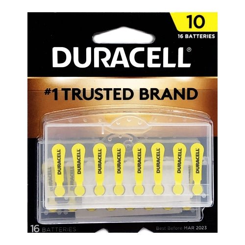 Clearance - Duracell Hearing Aid Batteries - Size 10 (16 Pack) Best by Date: 03/2023 - DollarFanatic.com