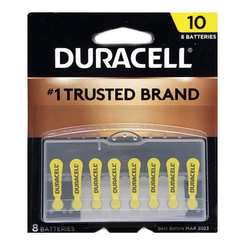 Clearance - Duracell Hearing Aid Batteries - Size 10 (8 Pack) Best by Date: 03/2023 - DollarFanatic.com