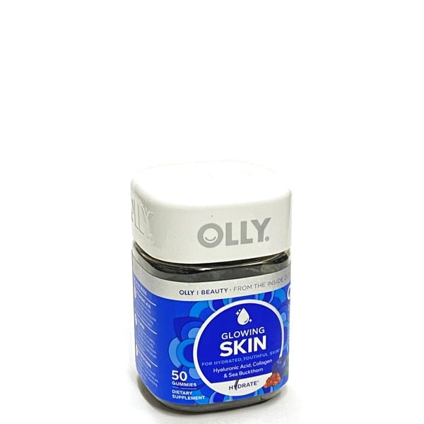 Clearance - Olly Glowing Skin Vitamin Gummies for Hydrated Youthful Skin with Hyaluronic Acid, Collagen, Sea Buckthorn - Plump Berry (50 Gummies) Best By Date 12/2023 - $5 Outlet