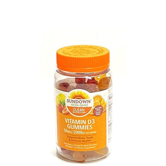 Clearance - Sundown Non-GMO Vitamin D3 Gummies - Strawberry, Orange, Lemon Flavors (90 Pack) Best By Date 02/2004 - $5 Outlet