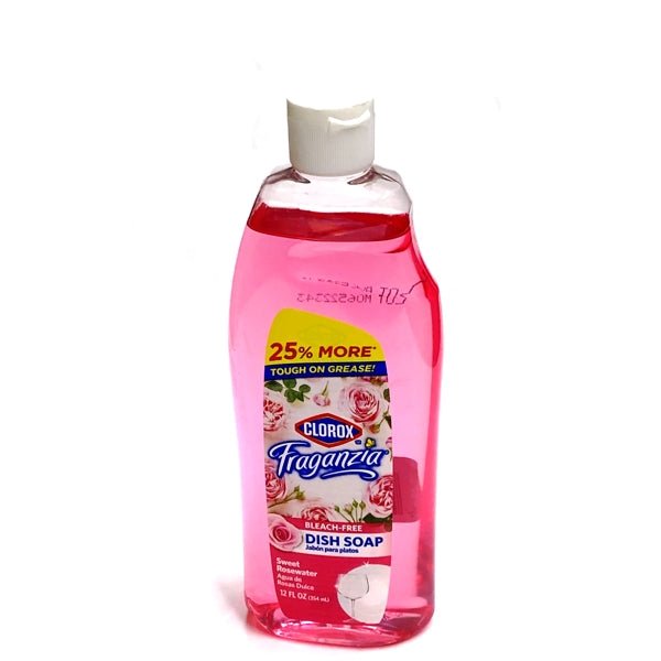 Clorox Fraganzia Bleach Free Dishwashing Liquid Soap - Sweet Rosewater (12 fl. oz.) - DollarFanatic.com