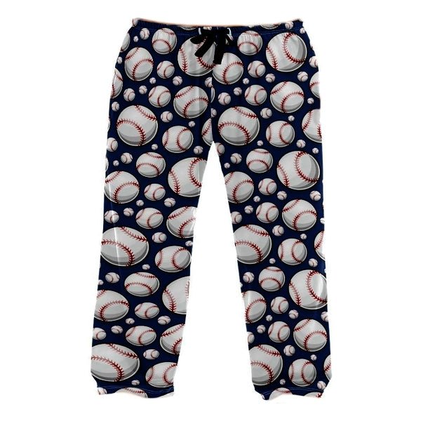 Cozee Corner Men's Black Pajama Pants - Baseballs (Mens Size 3X) - DollarFanatic.com